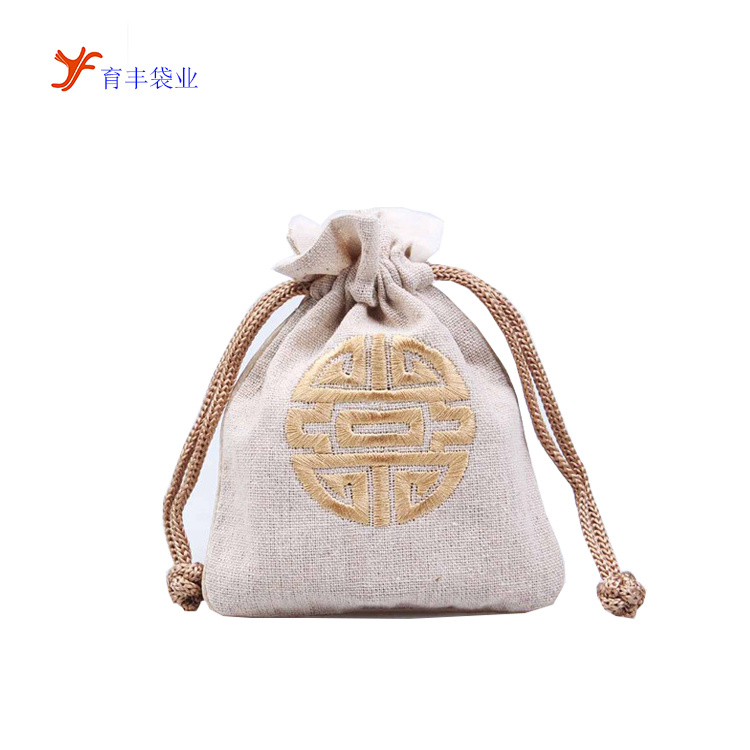 Recyclable Material Customized Logo Linen Tote Shopping Jute Bag