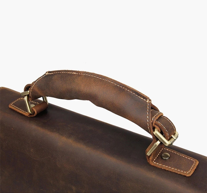 Vintage Waxed Genuine Leather Laptop Men Briefcase Bag (RS-203171)