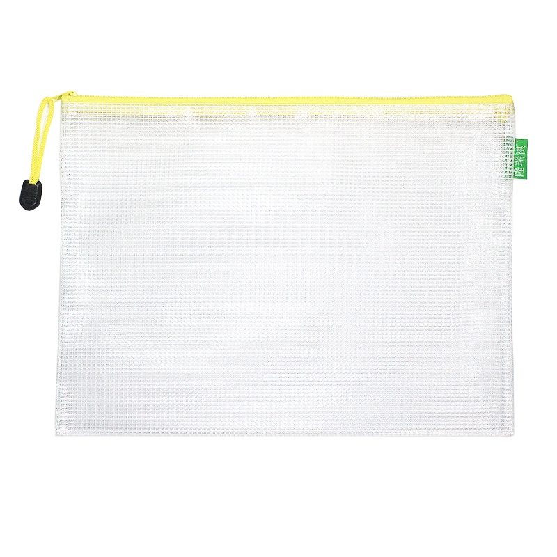Zippered Waterproof PVC Pouch Plastic Zip Document Filing Folder Wholesale A4 Zipper File Bag