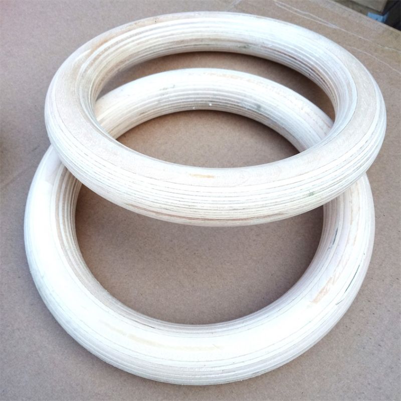 Gym Rings Nylon Strap Cross Fitness Wooden Gymnastic Rings