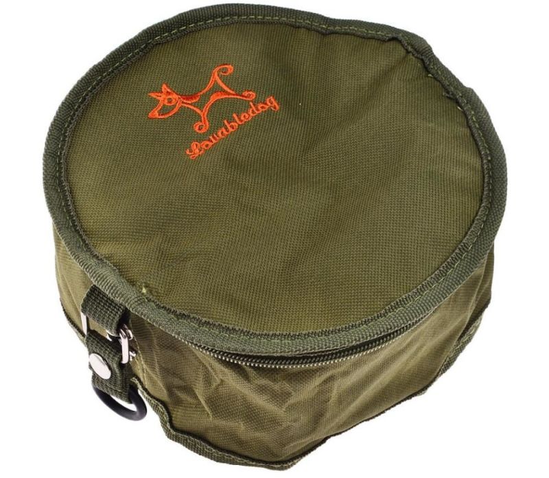 Canvas Folding Collapsible Travel Dog Cats Food Water Bowl Bag