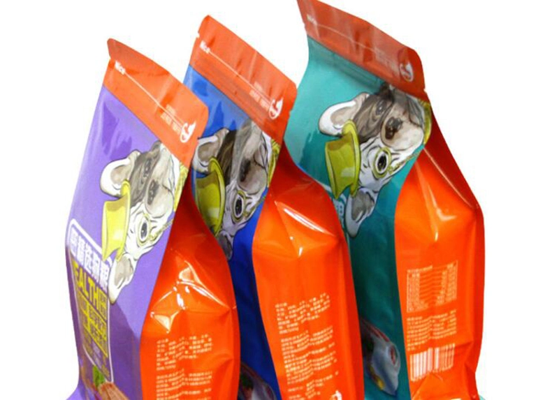 Customized Printed Pet Food Packing Standup Pouch Laminated Ziplock Bag with Clear Window Resealable