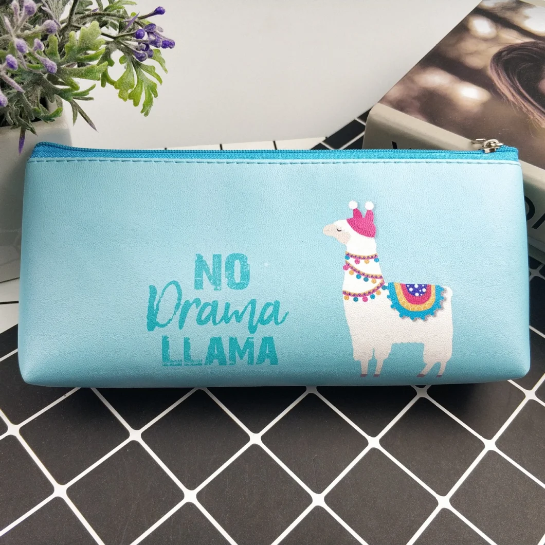 Simple Style Alpaca Pencil Case Digital Print Pencil Bag Customize Logo Stationery Bag