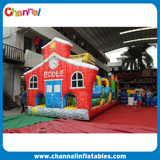 School Theme Inflatable Obstacle Course for Kids