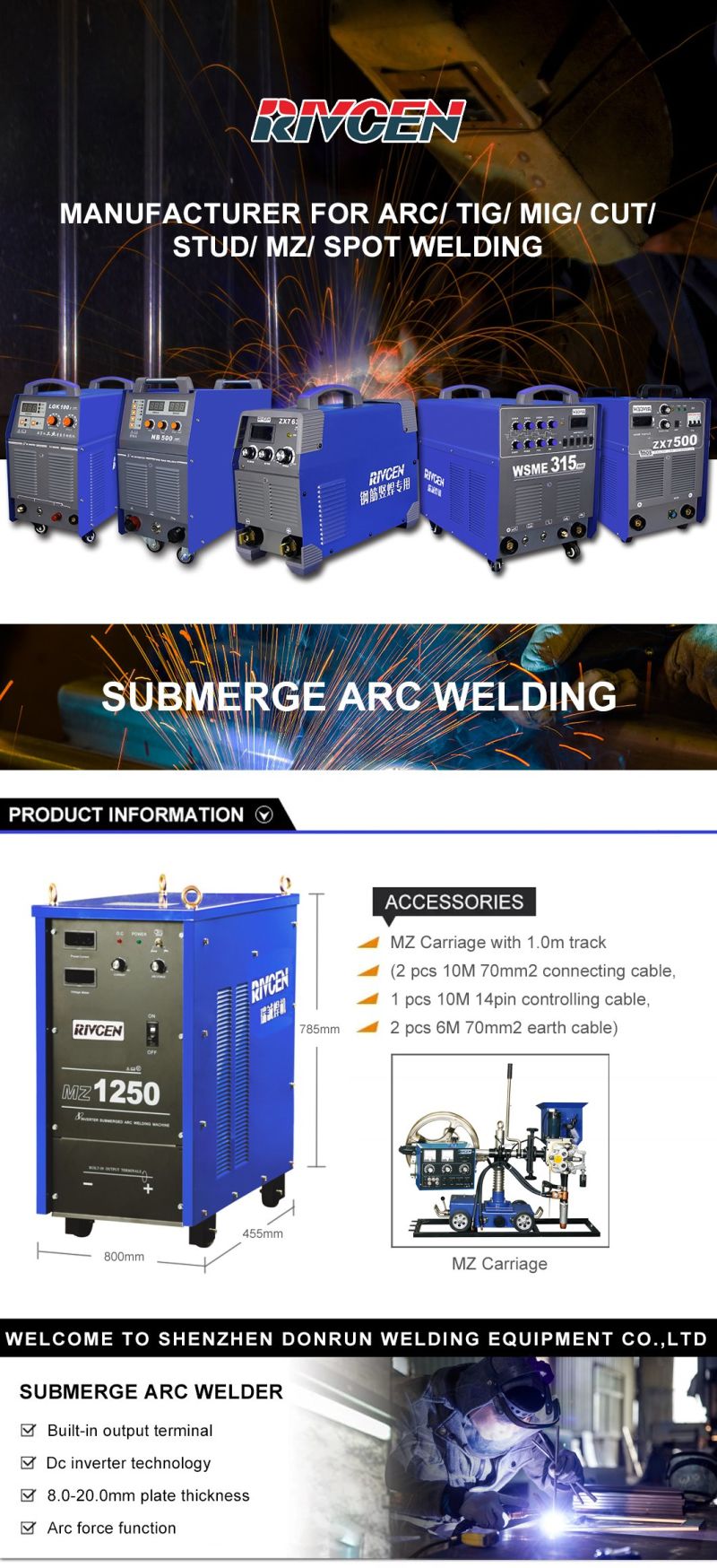 Submerged Arc Welding Machine with Arc Force Function