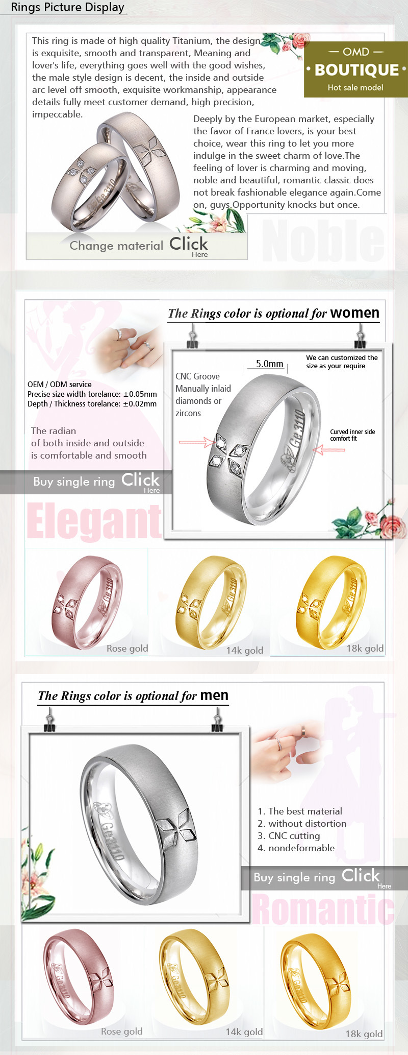 Wedding Diamond Ring Copper Ring Men Ring Silver