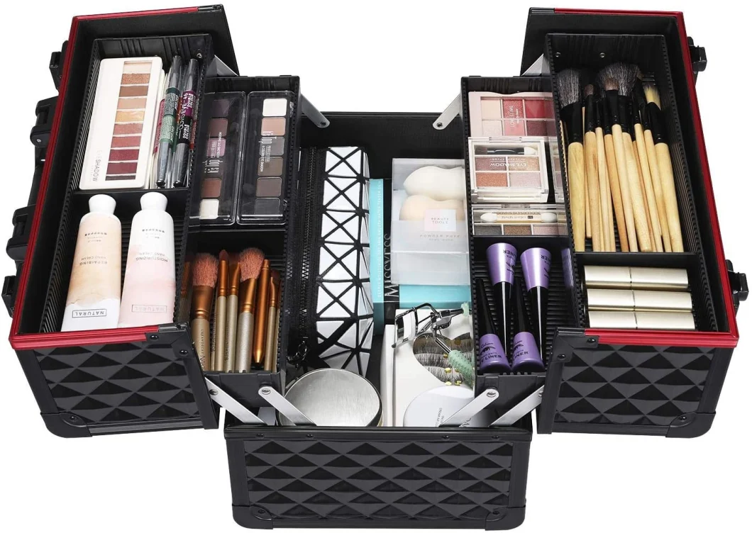 Makeup Box Organiser Beauty Storage Nail Train Cosmetic Case