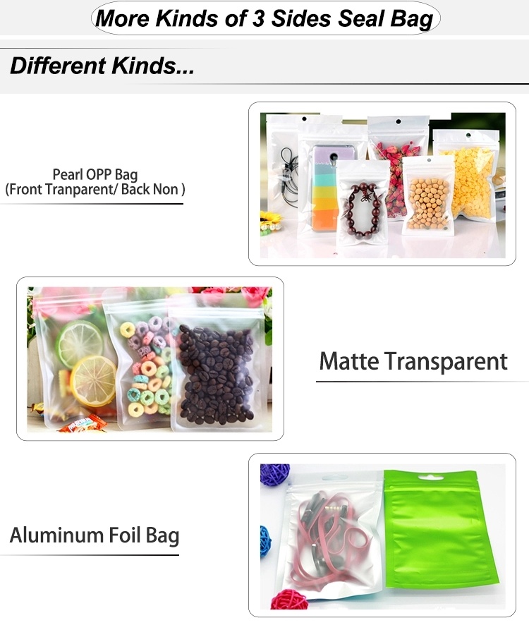 3 Side Seal OPP Aluminum Foil Card Head Plastic Zipper Locked Food Bag, Snack, Chips Bag
