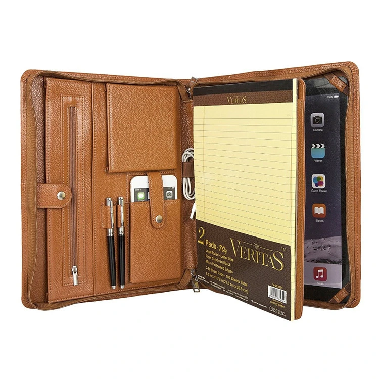 PU Leather Business Briefcase Wallet Document Holder File Organizer Portfolio Leather Folder for Contract