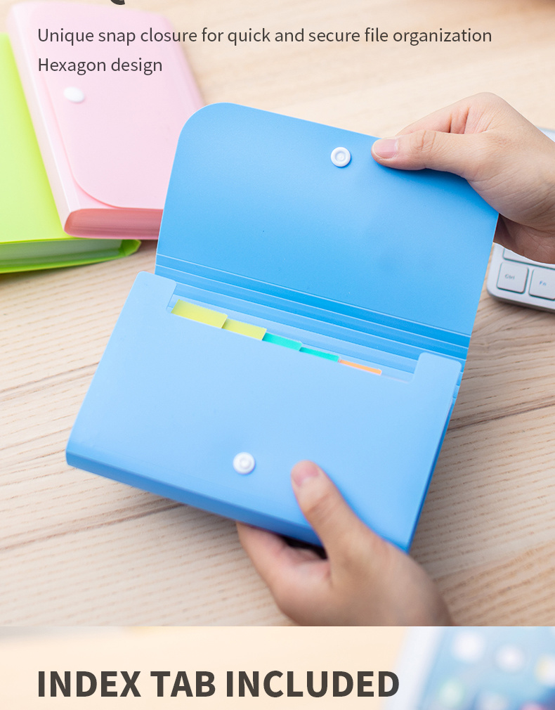 Pockets Expandable File Organizer with Cover, Portable Rainbow File Folder