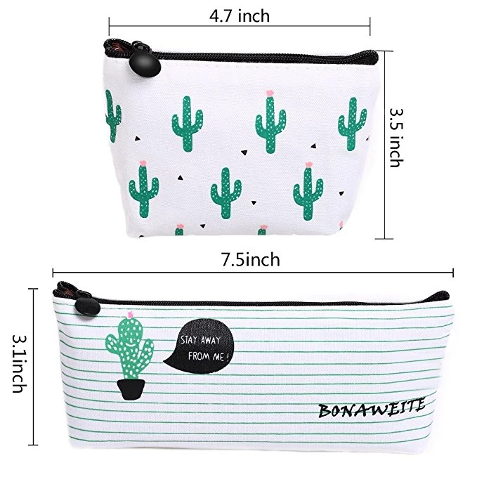 Coin Purse Canvas Change Cash Bag Canvas Pencil Case