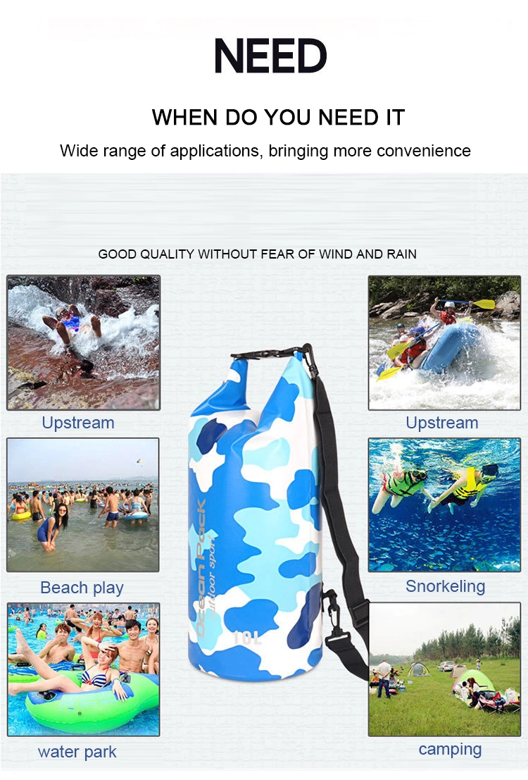 Waterproof Drifting Beach Bag PVC Mesh Outdoor Waterproof Bucket Bag