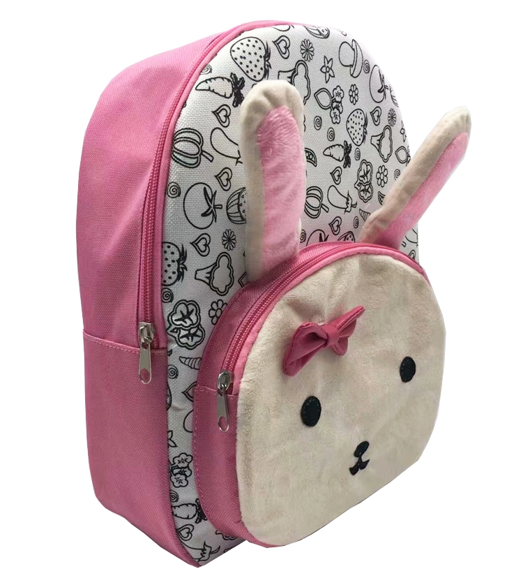 Cute Bunny DIY Coloring Backpack Kids Drawing Toy as Gift