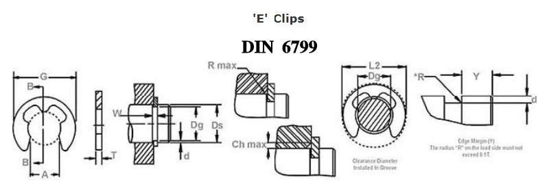 DIN6799 Retaining E-Rings E-Clips