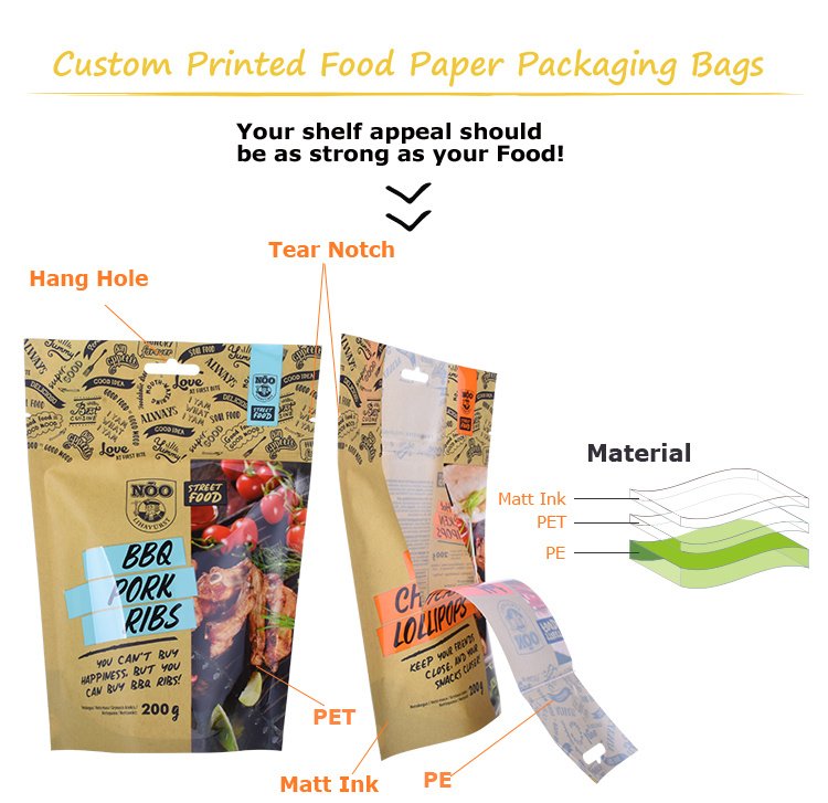 Stand up Pouch Food Packaging Plastic Bag for Snacks or Pet Food