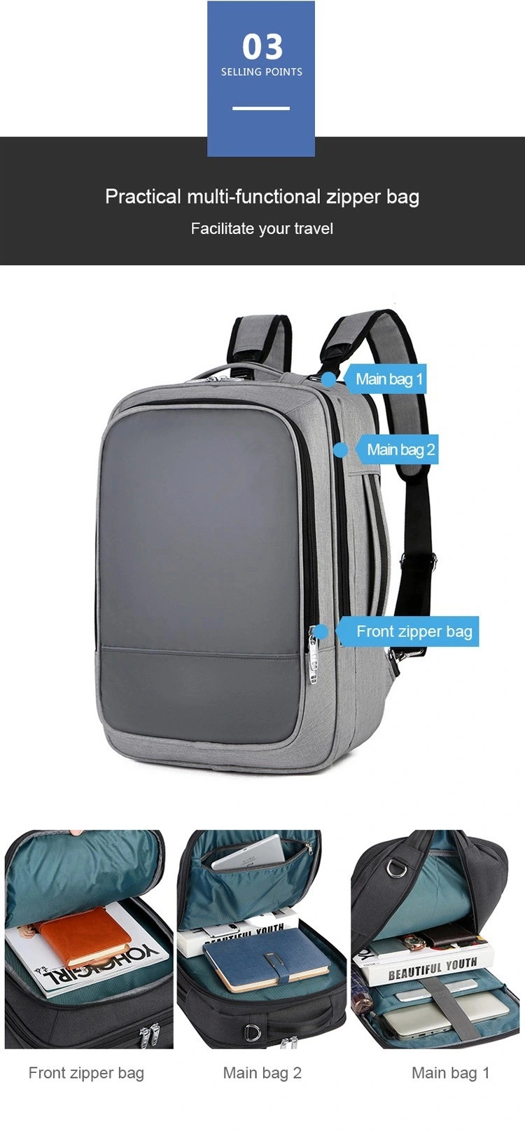 High Quality Backpack Waterproof Business Computer Backpack Large Capacity Backpack