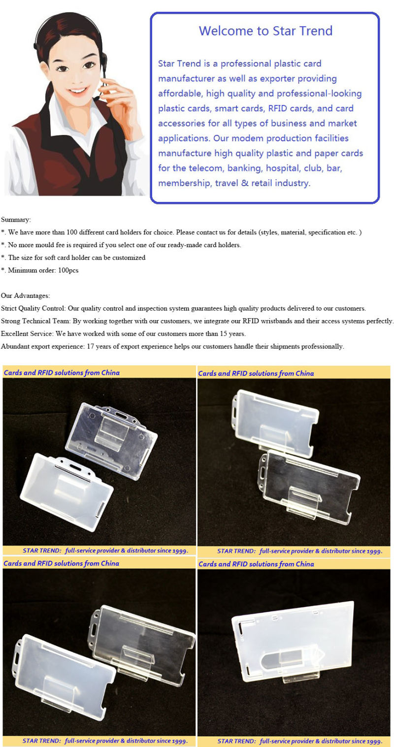 Fresh Plastic Card Holder for RFID Card, Business Card, Name Card, Membership Card, IC Card, ID Card