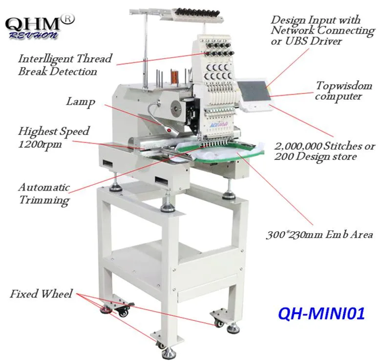 Mini Design computer Monotesta Ricamo 3-in-1 Ricamo da cucire Macchina