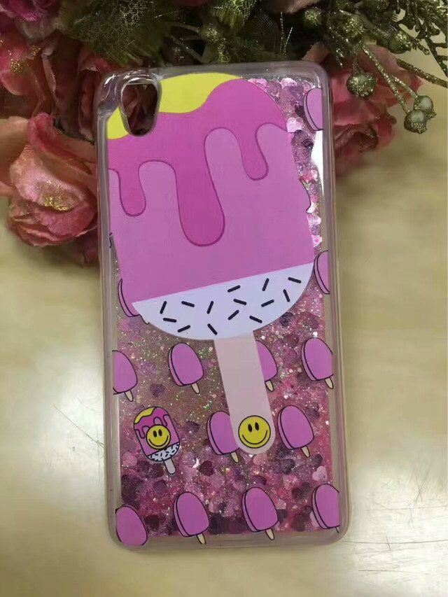 3D Ice Cream with Sprinkles Glitter Quicksand Clear TPU Cover