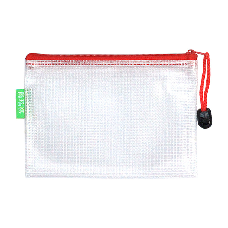 A6 Waterproof PVC Material Zipper File Invoice Pouches Bill Pencil Pouch Pen Storage Bag