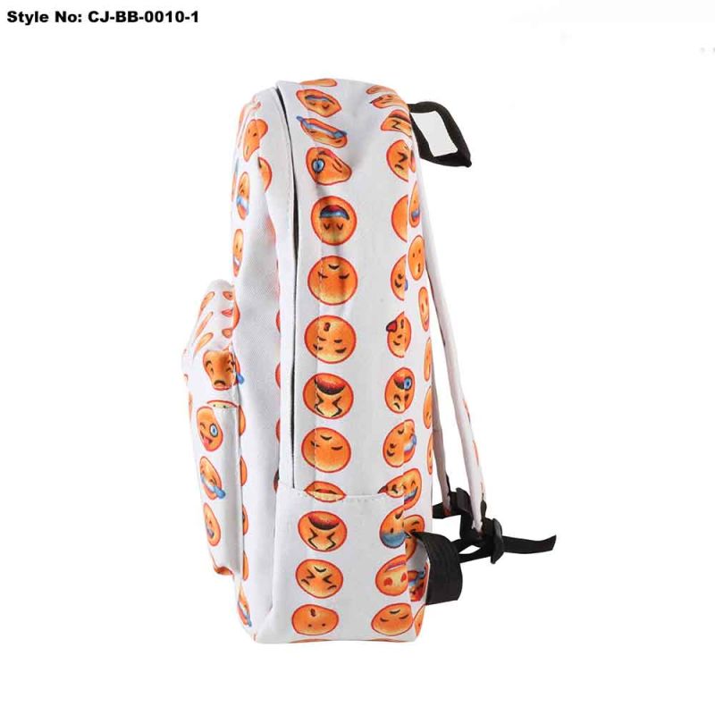 Custom Logo Emoji Canvas Kids School Shoulder Backpack Bag