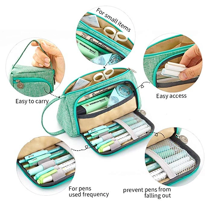 Cheap Multifunctional Stationery Zipper Pencil Case with Compartments