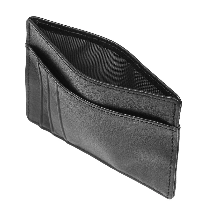 Black Cow Leather Top Quality Card Holder RFID ID Card Holder