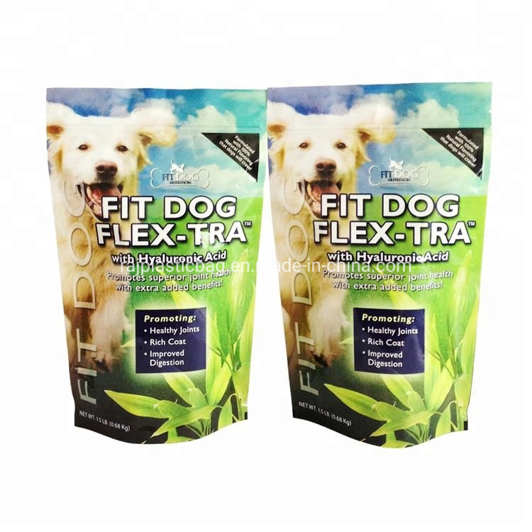 Custom Printed Zip Lock Pet Dog Food Pouch with Resealable Zipper