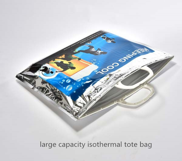 Aluminium Foil Insulated Cooler Bag Lunch Tote Bag Shopping Cooler Bag for Frozen Foods