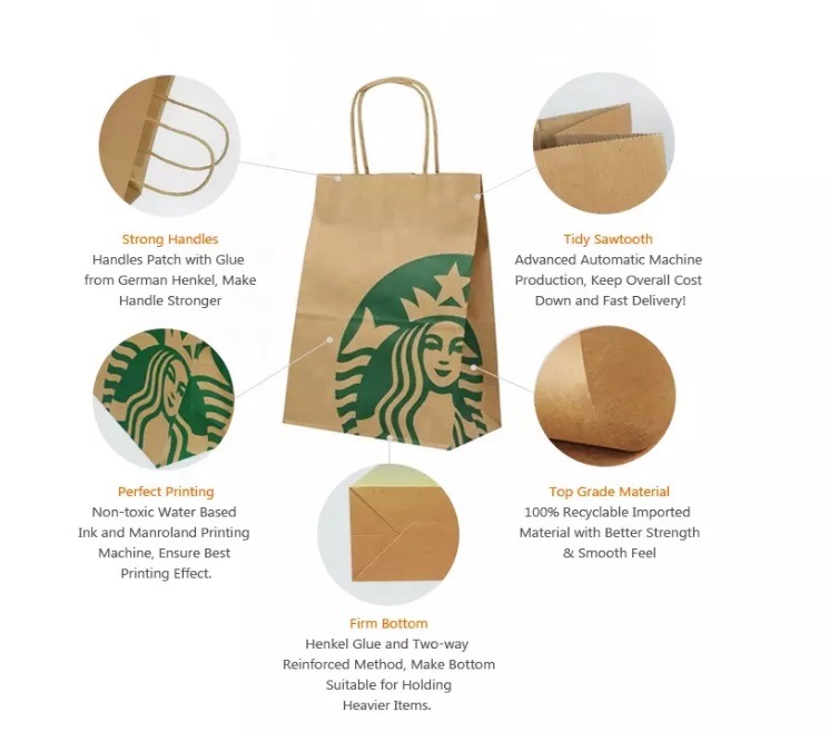 Cheap Handle Paper Bag Recycled Paper Bag with Logo Printed