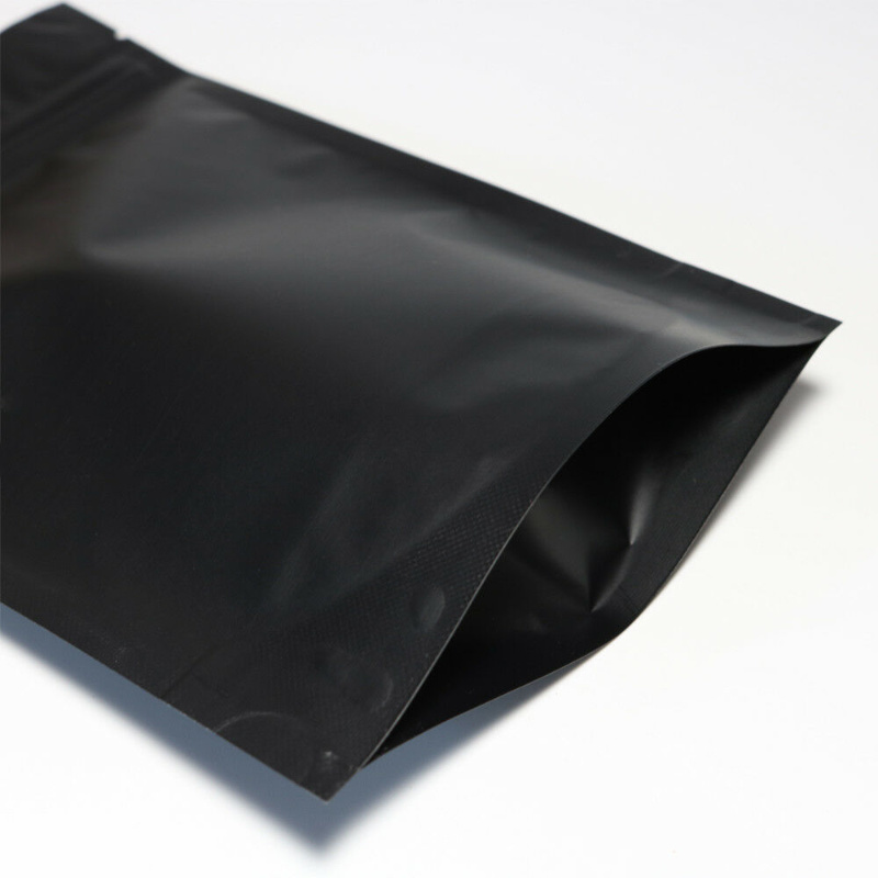 Stock Matte Black Bags 13*20.5 Cm Ziplock Stand up Bags Nuts &Biscuit Packaging Bags