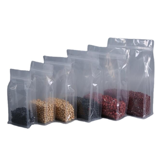 Food Grade Zipper Pouch Transparent Zip Lock Plastic Clear Flat Bottom Bag