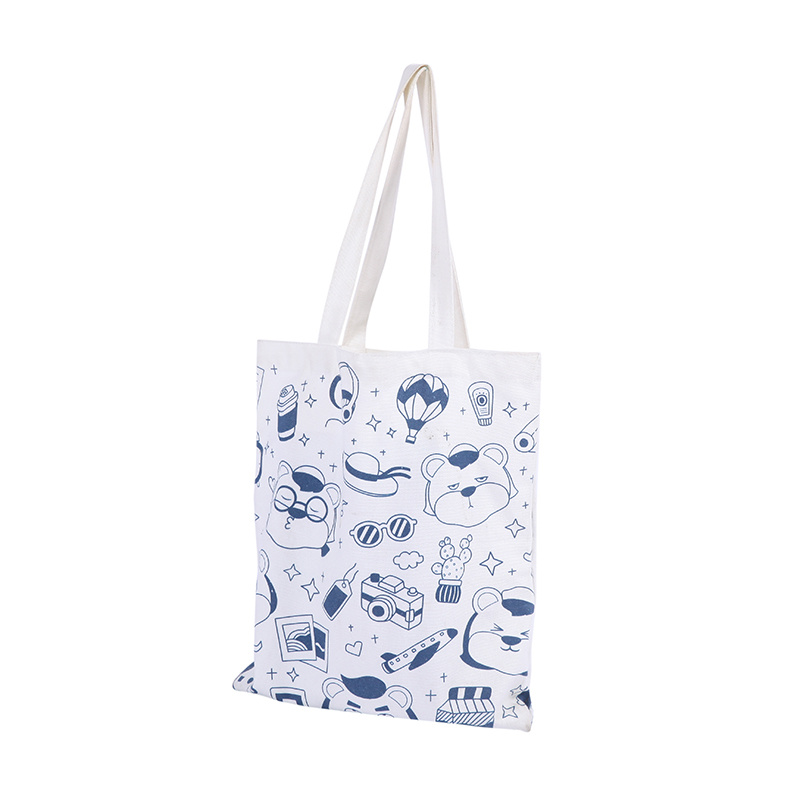 Custom OEM Cotton Canvas Cloth Shopping Tote Women Bag with Pocket and Metal Button