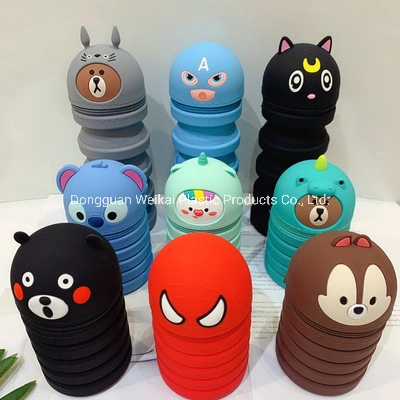 New Large Space Silicone Pencil Case for School Students Waterproof Silicone Pen Case with Zipper