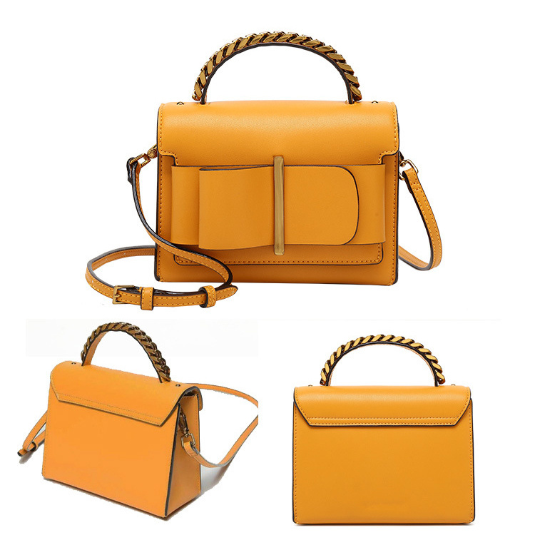 PU Small Square Bag Women's Portable Flip Bow Bag Trend Ladies Handbag