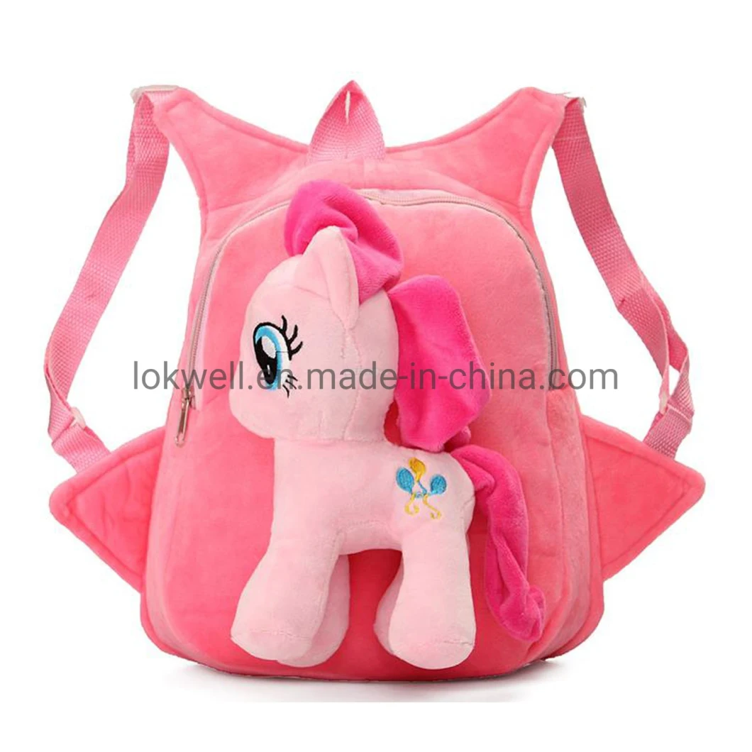 Kids Children School Bag Cartoon Unicorn Plush Doll Backpack