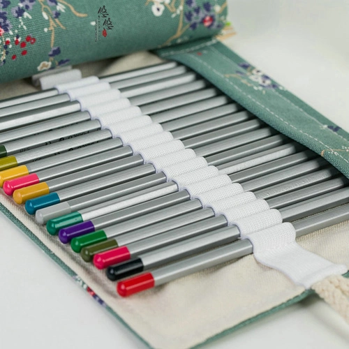 36/48/72 Holes Canvas Wrap Rollup Pen Bag Holder Pencil Case Pencil Organizer