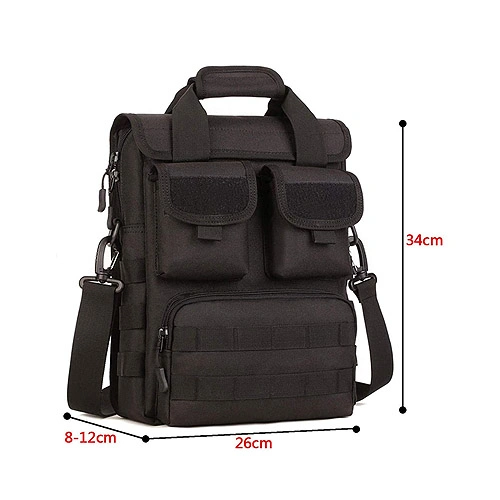Tactical Briefcase Small Military 12 Inch Laptop Messenger Bag Computer Shoulder Bag (Black)