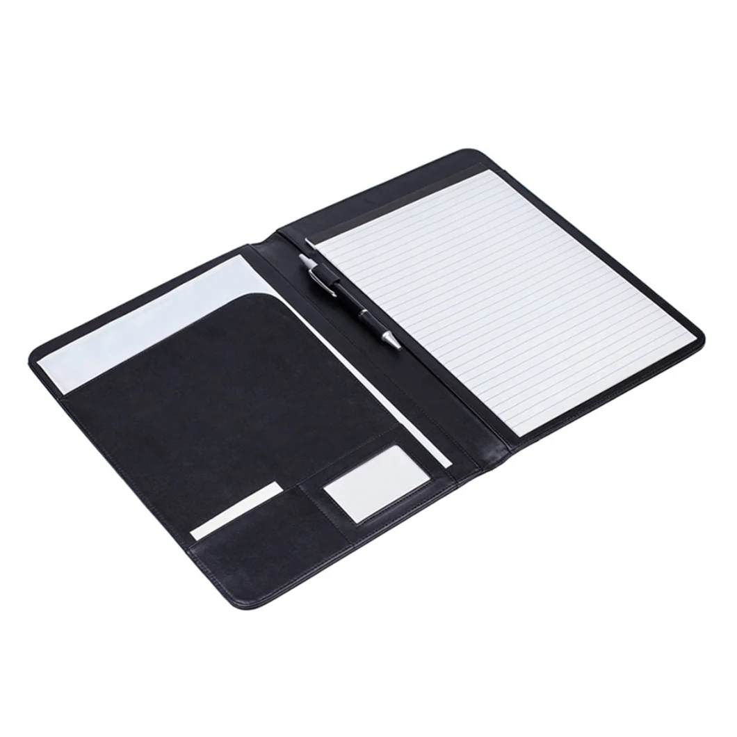 Custom Logo Printed Office Stationery Expandable Binder A4 Leather Portfolio File Folder