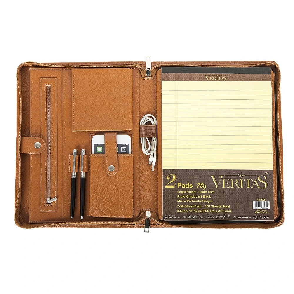 PU Leather Business Briefcase Wallet Document Holder File Organizer Portfolio Leather Folder for Contract