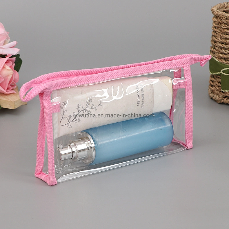 Clear Round Transparent PVC Cosmetic Bag Round Clear Zipper Makeup Bag