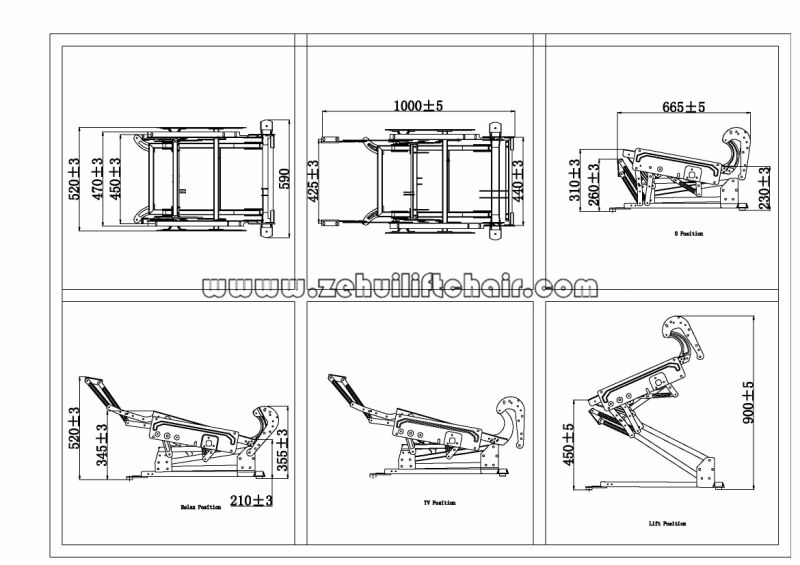 Electric Chair Lift Mechanism with Extending Footrest (ZH8071A-L)