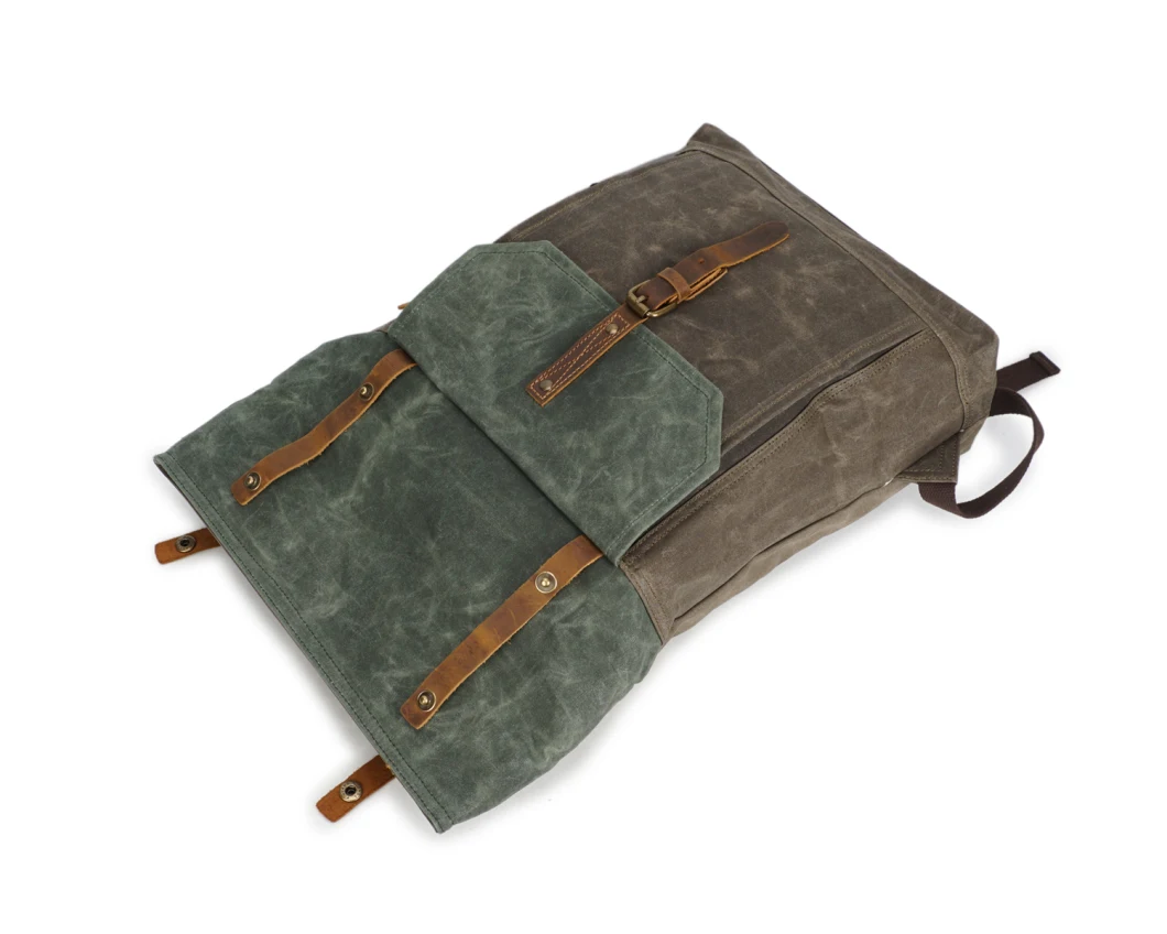 Hot Sale Waterproof School Bag Canvas Travel Backpack Leather Bag