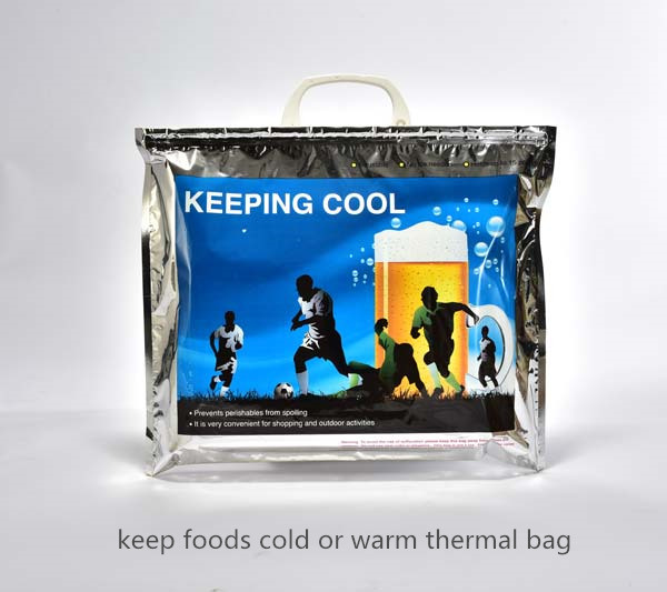 Aluminium Foil Insulated Cooler Bag Lunch Tote Bag Shopping Cooler Bag for Frozen Foods