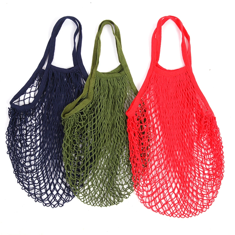 Cotton Sturdy Net Mesh Produce Shopping Tote String Bag