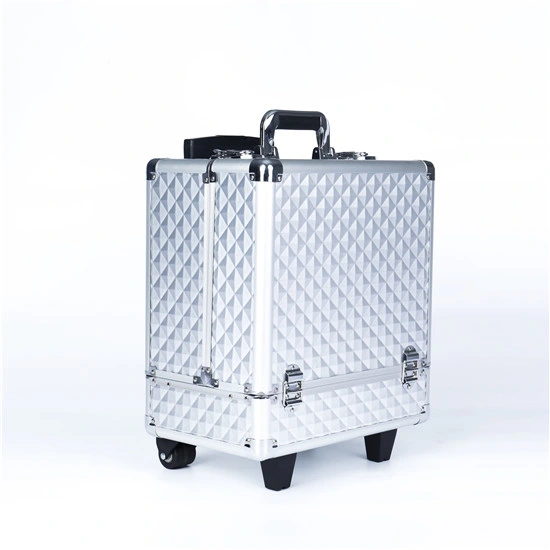 Silver Trolley Makeup Cosmetic Beauty Case