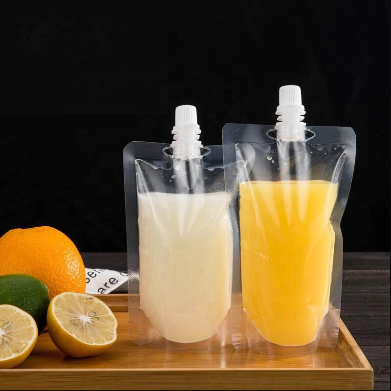 Clear Liquid Jelly Water Packaging Juice Drink Stand up Spout Pouch Bag