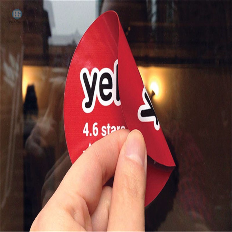 Red Circle Double-Sided Sticker with English Characters and Numbers