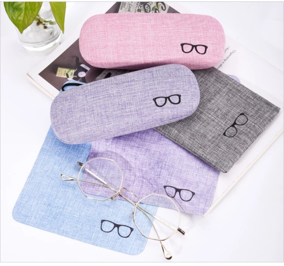 Stylish and Simple Handcrafted Cotton and Linen Printed Glasses Case; Dustproof Portable Reading Glasses Case