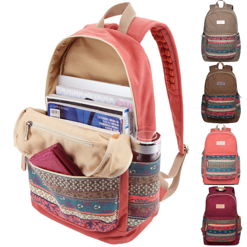 13" 15" Computer Laptop Knapsack Case Canvas Backpack School Travel Bag for DELL